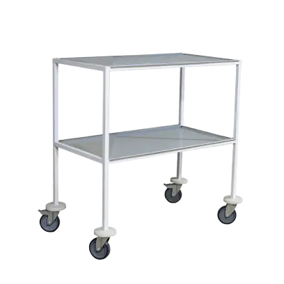 NV - 90 vozík 2-policový, bílý/nerez